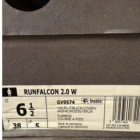 NEW adidas Runfalcon 2.0 Women’s Running Shoes Size 6.5 GV9574 Gray White - Picture 7 of 7